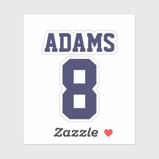 Sportthema Gepersonaliseerde naam en nummer Sticker (Vel)