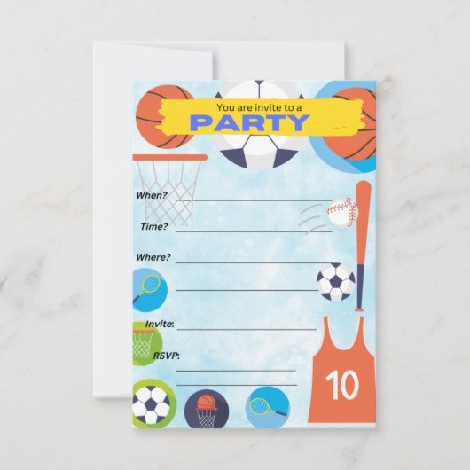 sportthema ' s , verjaardagsfeestdag kaart (Voorkant)