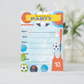 sportthema ' s , verjaardagsfeestdag kaart (Staand voorkant)