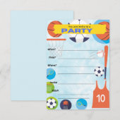 sportthema ' s , verjaardagsfeestdag kaart (Voorkant / Achterkant)