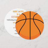 Sportthema Uitnodiging Basketball-partij (Voorkant / Achterkant)