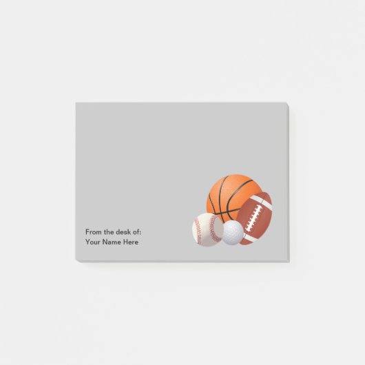 Sportthema van het bureau van plaknotities post-it® notes (Voorkant)
