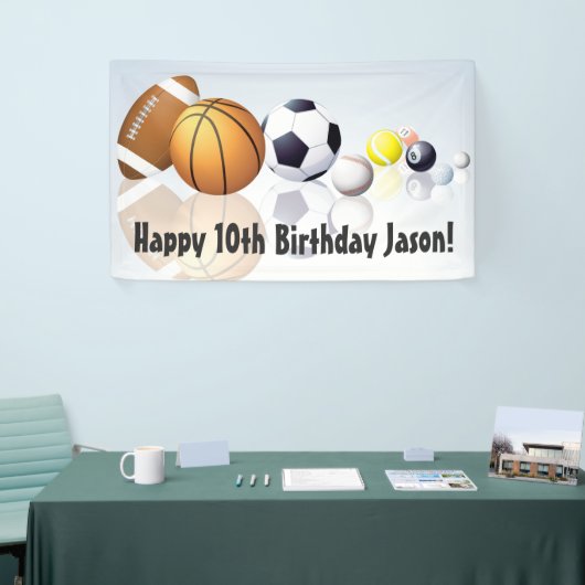 Sportthema Verjaardagsbanner Spandoek (Beurs)