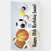 Sportthema Verjaardagsbanner Spandoek (Verticaal)