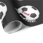 Sportthema | Voetbal Gepersonaliseerde Naam Cadeaupapier (Rol Hoek)