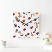 Sportthemaklok Vierkante Klok (Huis)