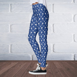 Sportthematrofie sterren symbool blauw leggings
