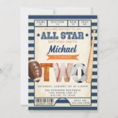 Sportticket 2e verjaardagsfeestje kaart (Voorkant)