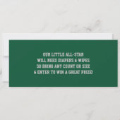 Sportticket Baby shower Invitation, Hunter Green Kaart (Achterkant)