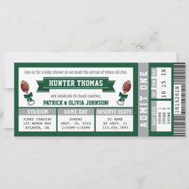 Sportticket Baby shower Invitation, Hunter Green Kaart