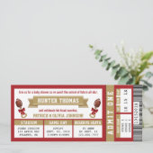 Sportticket Baby shower Nodig Scarlet, Gold uit Kaart (Staand voorkant)