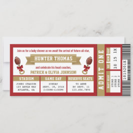 Sportticket Baby shower Nodig Scarlet, Gold uit Kaart