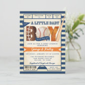 Sportticket Baby shower Uitnodiging (Staand voorkant)