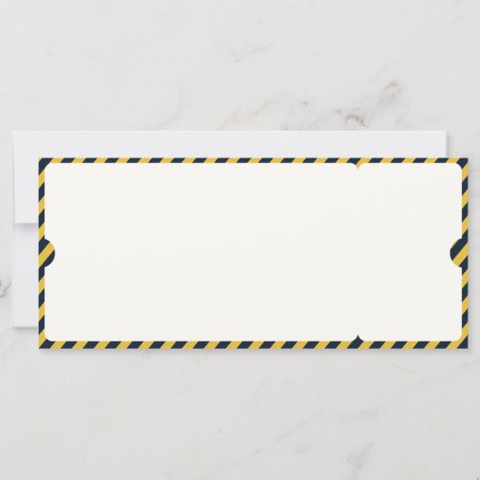 Sportticket Blauw Rood Foto Afstuderen Uitnodiging (Achterkant)