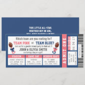 Sportticket Gender onthullen Uitnodiging, Football Kaart (Voorkant / Achterkant)