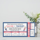 Sportticket Geslacht onthullen uitnodiging, honkba Kaart (Staand voorkant)