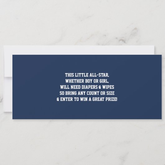 Sportticket Geslacht onthullen uitnodiging, honkba Kaart (Achterkant)