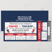 Sportticket Geslacht onthullen uitnodiging, honkba Kaart (Voorkant / Achterkant)