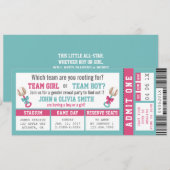 Sportticket Geslacht onthullen uitnodiging, honkba Kaart (Voorkant / Achterkant)