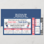 Sportticket Geslacht onthullen uitnodiging, Voetba Kaart (Voorkant / Achterkant)