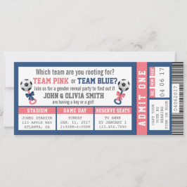 Sportticket Geslacht onthullen uitnodiging, Voetba Kaart