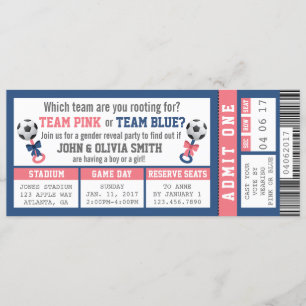 Sportticket Geslacht onthullen uitnodiging, Voetba Kaart