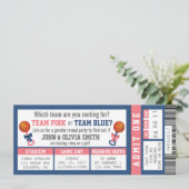 Sportticket Geslacht Onthulling Uitnodiging, Baske Kaart (Staand voorkant)