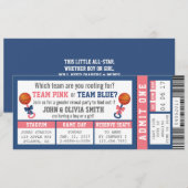 Sportticket Geslacht Onthulling Uitnodiging, Baske Kaart (Voorkant / Achterkant)