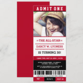 Sportticket verjaardagsfeestje uitnodigt kaart (Voorkant / Achterkant)