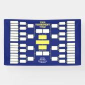 Sporttoernooi Bracket blauw geel - 32 teams Spandoek (Horizontaal)