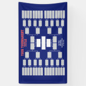 Sporttoernooi Bracket blauw rood - 32 teams Spandoek (Verticaal)