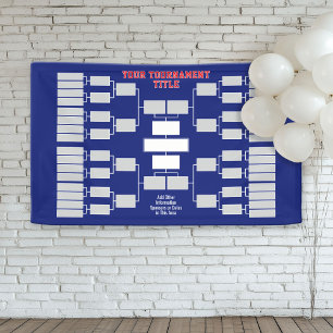 Sporttoernooi Bracket blauw rood - 32 teams Spandoek