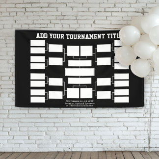 Sporttoernooibeugel - 16 teams - Zwart Spandoek
