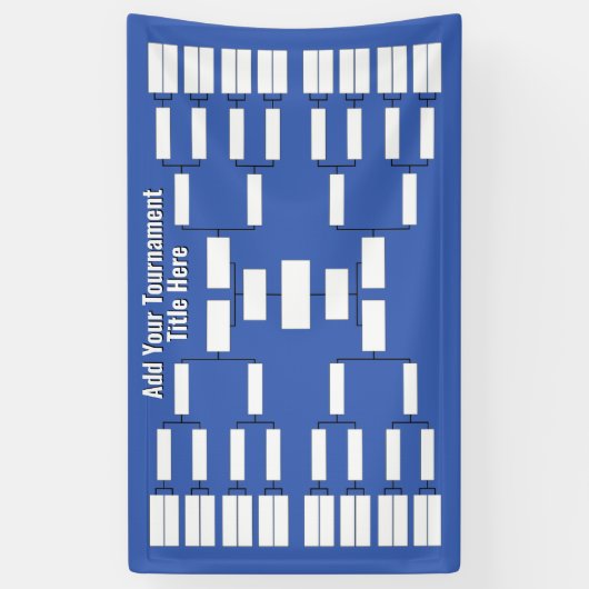 Sporttoernooibeugel - 32 teams - Blauw Spandoek (Verticaal)