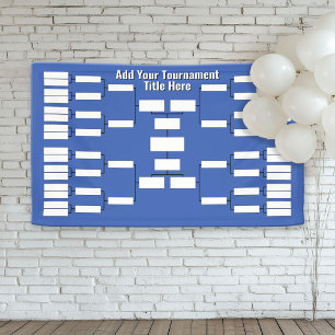 Sporttoernooibeugel - 32 teams - Blauw Spandoek