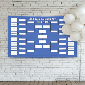 Sporttoernooibeugel - 32 teams - Blauw Spandoek