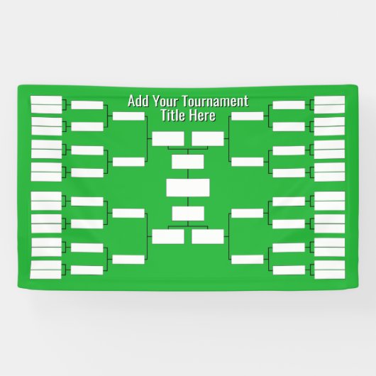 Sporttoernooibeugel - 32 teams - Groen Spandoek (Horizontaal)