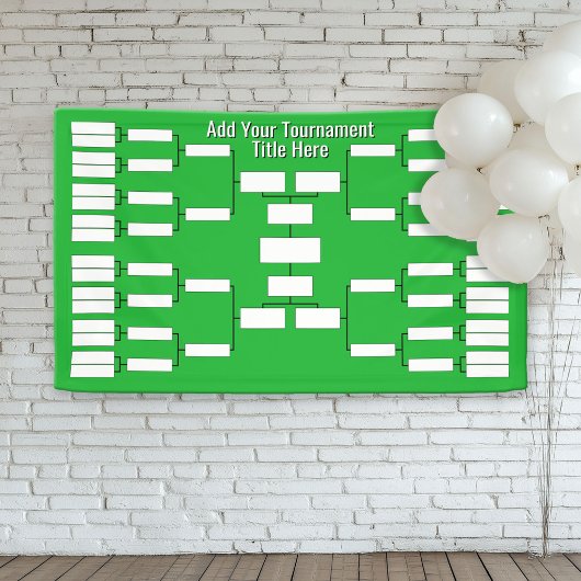 Sporttoernooibeugel - 32 teams - Groen Spandoek