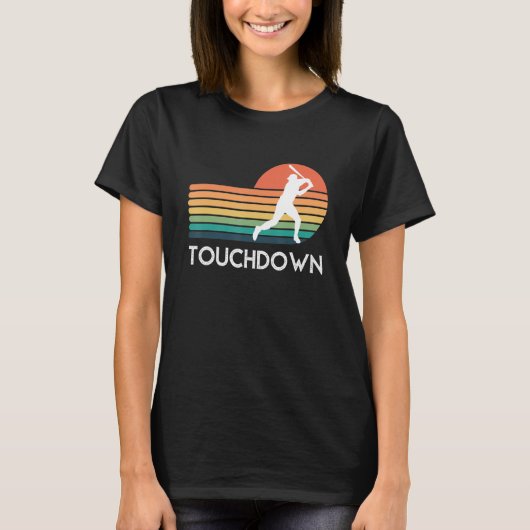 Sporttouchdown Baseball Player Retro Apparel T-shirt (Voorkant)
