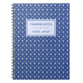 Sporttrofee - patterned blue training geeft ondert notitieboek (Voorkant)