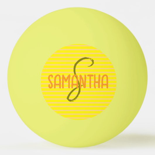 Sporttypografie Uniek Trendy Modern Monogram Pingpongbal (Voorkant)