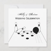 Sportuitnodiging met Bowling Bal en Pins Kaart (Voorkant)