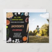 Sportuitnodigingen met foto kaart (Voorkant)