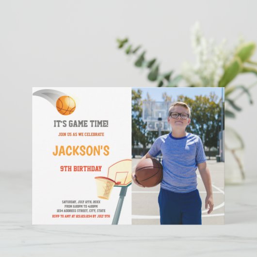  sportuitnodigingen voor kinderen kaart (Staand voorkant)