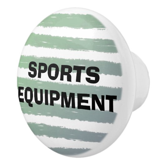 Sportuitrusting Groen Grijs Waterverf Strepen Keramische Knop (Rechts)