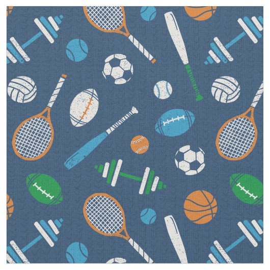 Sportuitrusting op donkerblauw stof (Close Up)