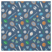 Sportuitrusting op donkerblauw stof (Swatch)