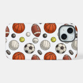 Sportuitrusting patroon iPhone 15 case (Achterkant horizontaal)