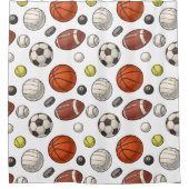 Sportuitrustingspatroon Douchegordijn (Voorkant)