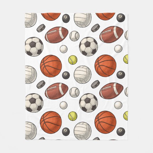Sportuitrustingspatroon Fleece Deken (Voorkant)